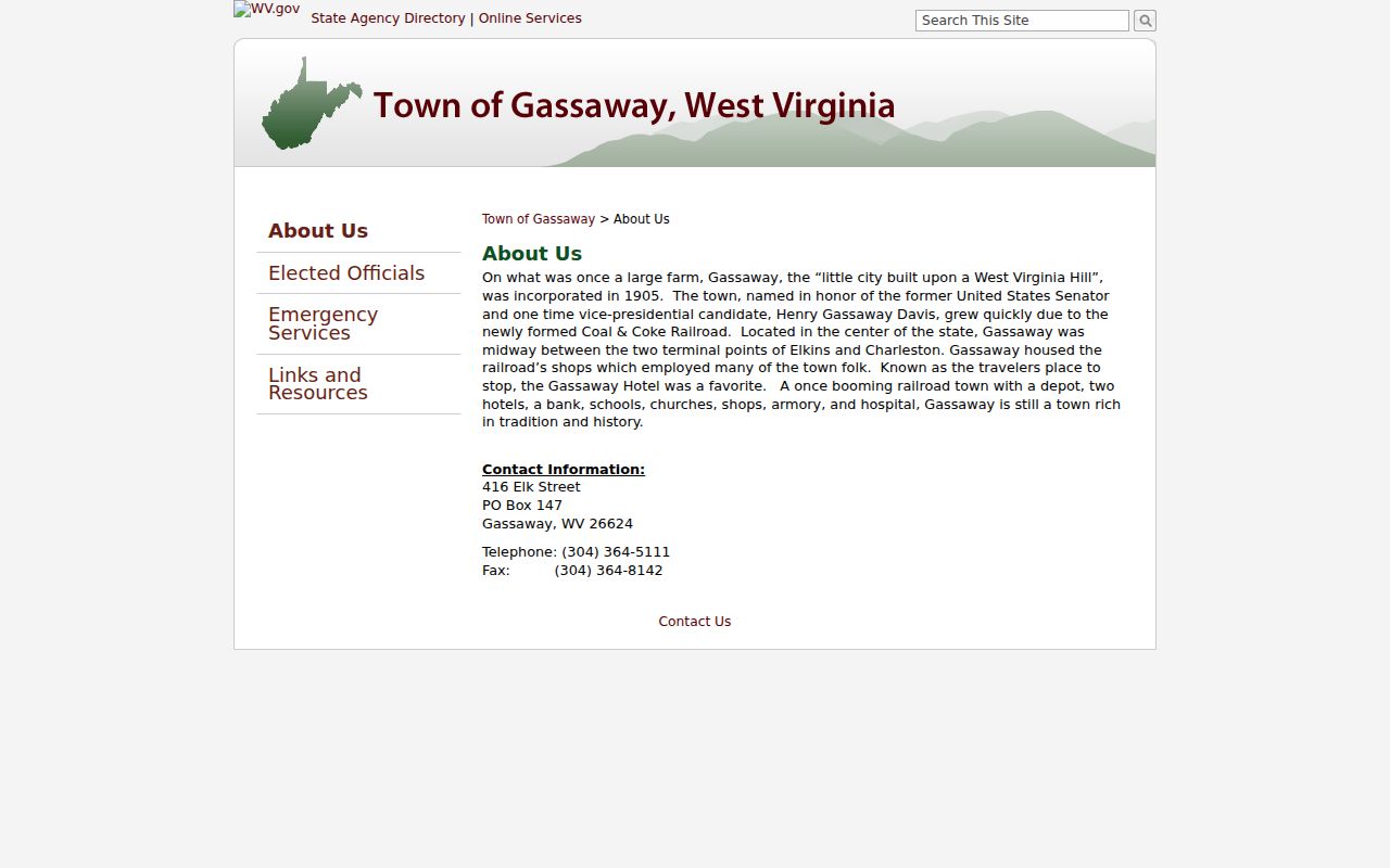 Gassaway criminal records and railroad town history page