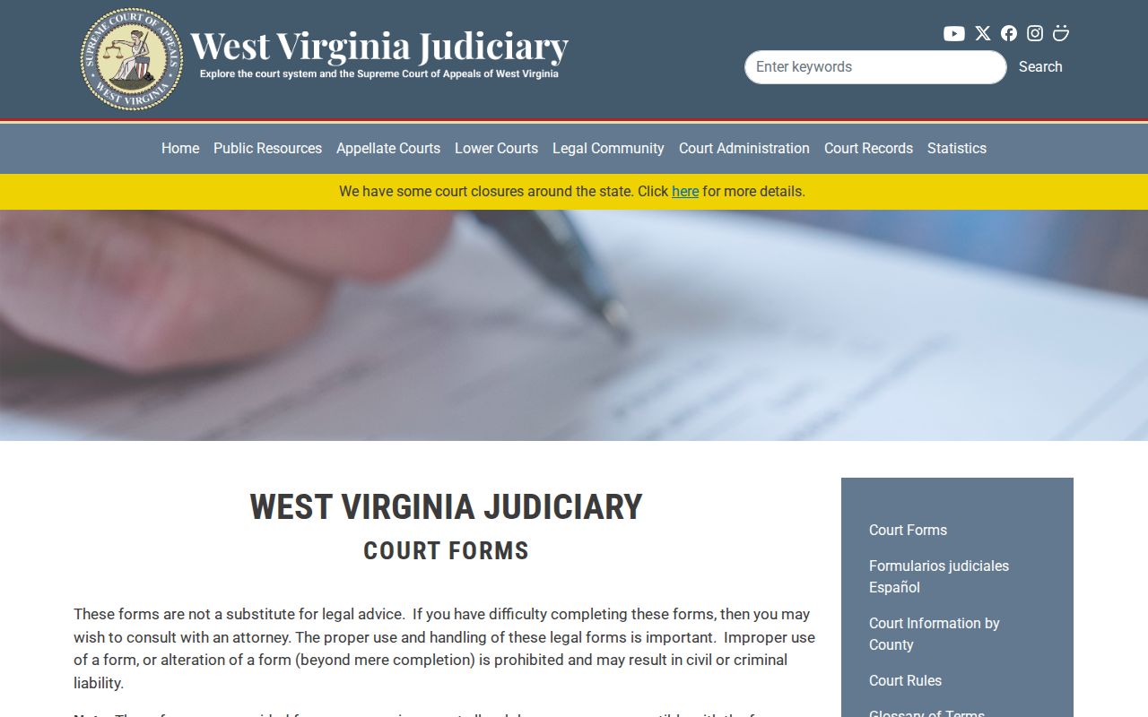 West Virginia court forms for Braxton County criminal record expungement