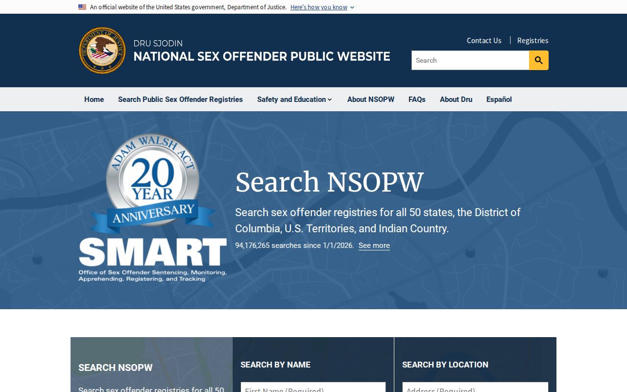 NSOPW national search for a Braxton County sex offender check